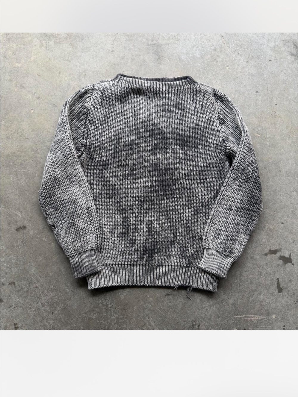Vintage 90s rucci heavyweight overdyed grey black womens boatneck sweater